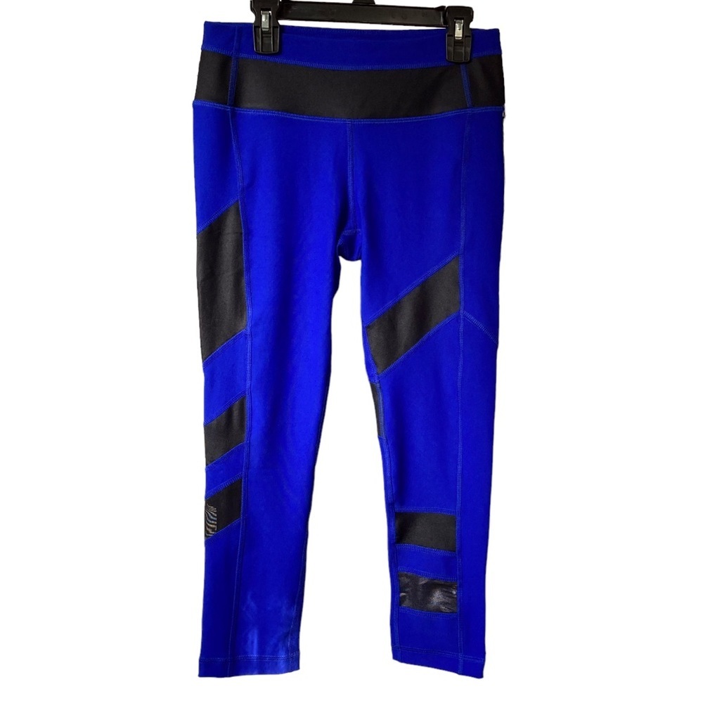 2/$15 90 Degrees by Reflex blue and black mid rise capris leggings small